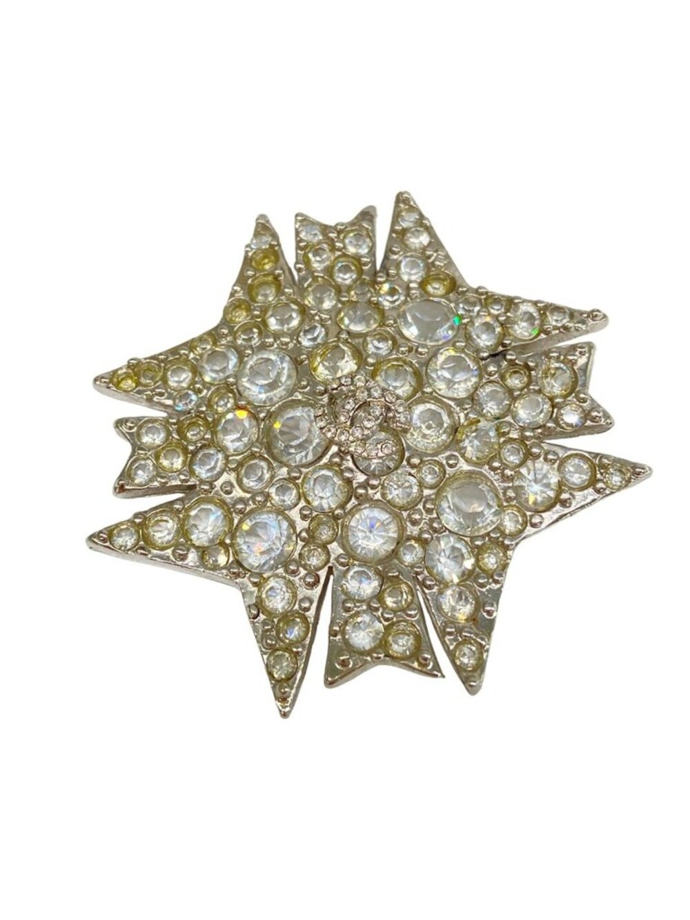 Chanel Brooch CC Logo Silver